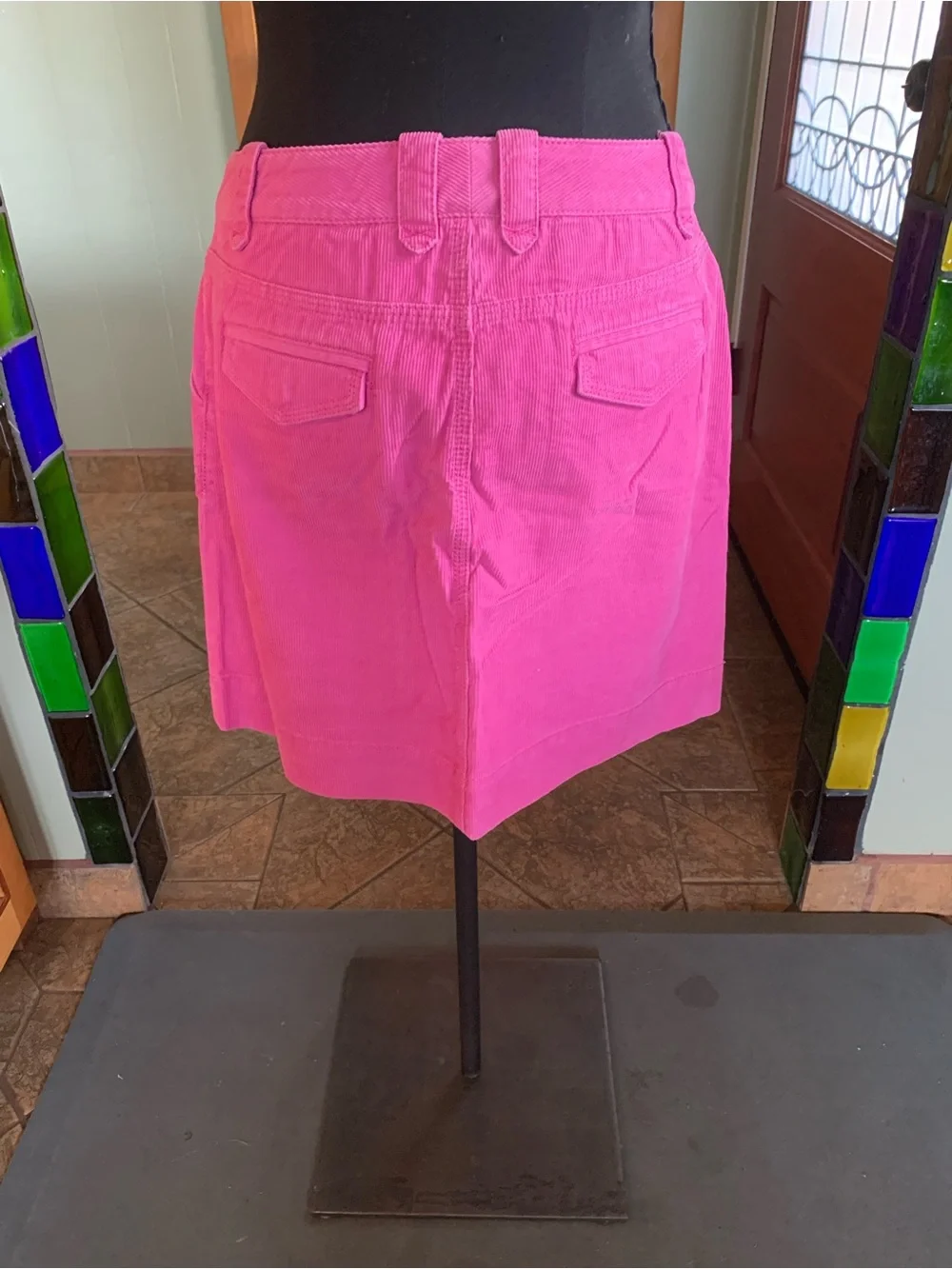 J CREW CORDUROY MINI SKIRT AZALEA New With Tags Size 10 TICKET POCKETS